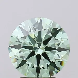 3.04 Carat Round Fancy Vivid Green VVS1 Lab Diamond
