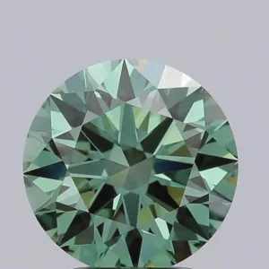 3.05 Carat Round Fancy Vivid Green VS1 Lab Diamond