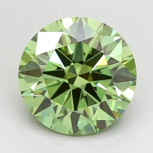 3.05 Carat Round Fancy Vivid Green VVS2 Lab Diamond