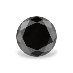 3.46 Carat Round Fancy Black VVS2 Natural Diamond