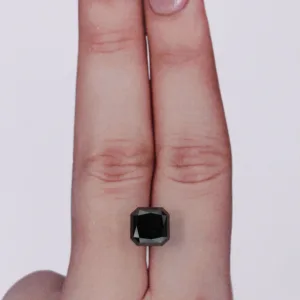 3.54 Carat Square Radiant Black Natural Diamond