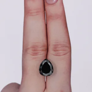 3.59 Carat Pear Black Natural Diamond