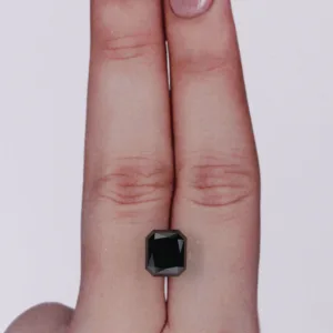3.75 Carat Radiant Black Natural Diamond
