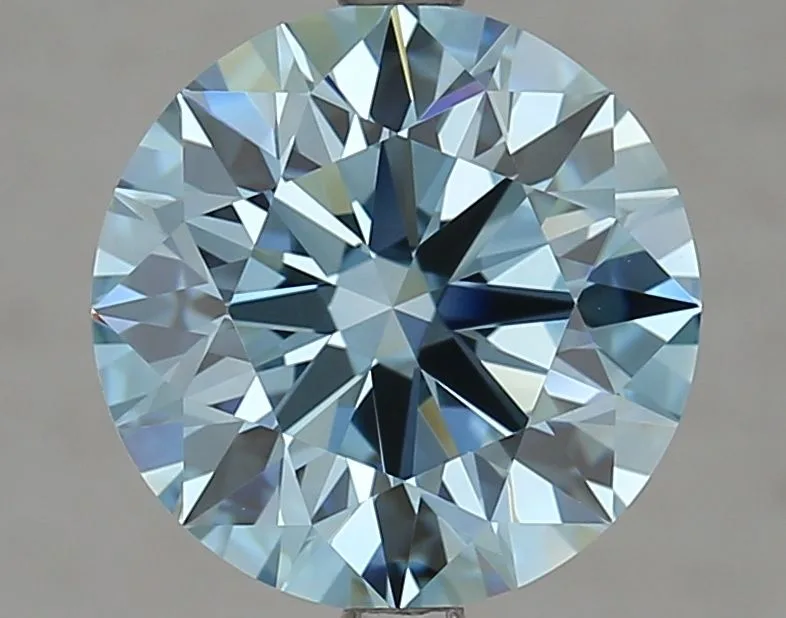 3.76 Carat Round Fancy Vivid Blue VVS2 Lab Diamond 1 3.76 Carat Round Fancy Vivid Blue VVS2 Lab Diamond