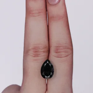 3.77 Carat Pear Black Natural Diamond