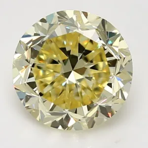 3.93 Carat Round Yellow I1 Natural Diamond