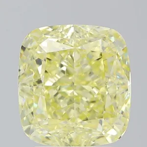 4.02 Carat Cushion Modified Fancy Yellow VS2 Natural Diamond