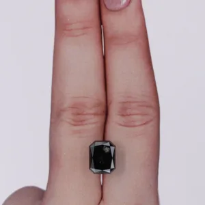 4.04 Carat Radiant Black Natural Diamond