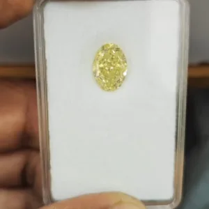 4.09 Carat Oval Fancy Yellow VS2 Natural Diamond