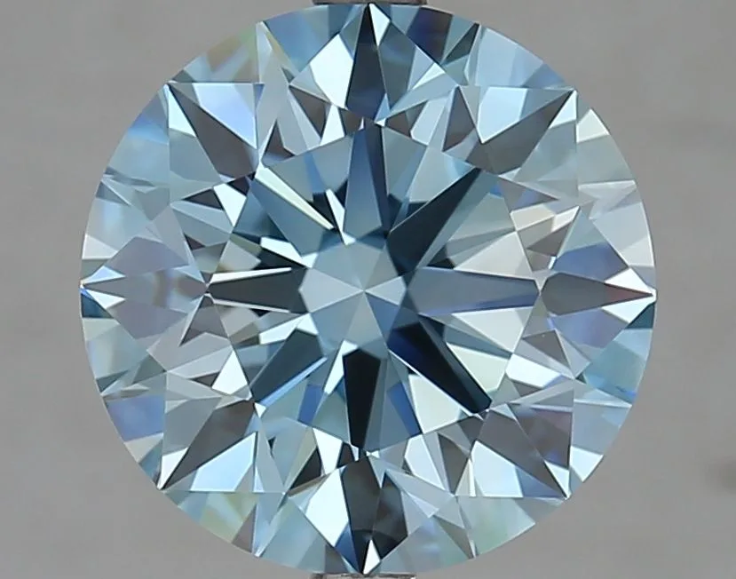 4.53 Carat Round Fancy Vivid Blue VVS2 Lab Diamond 1 4.53 Carat Round Fancy Vivid Blue VVS2 Lab Diamond