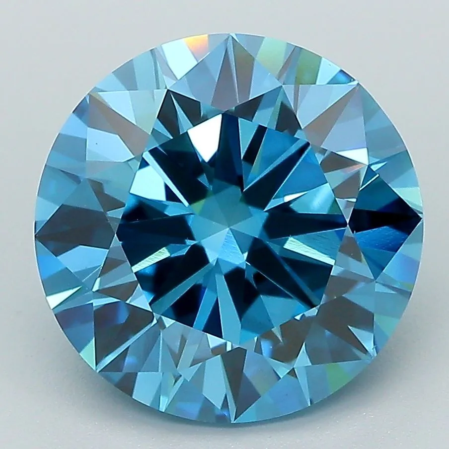 5 Carat Round Fancy Vivid Blue VS2 Lab Diamond 1 5 Carat Round Fancy Vivid Blue VS2 Lab Diamond