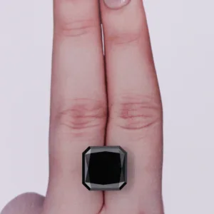 9.1 Carat Square Radiant Black Natural Diamond