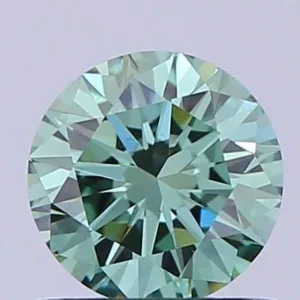 0.69 Carat Round Fancy Vivid Green VVS2 Lab Diamond
