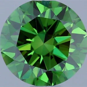 0.69 Carat Round Fancy Vivid Green VS1 Lab Diamond