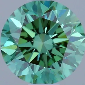 0.53 Carat Round Fancy Vivid Green VS1 Lab Diamond