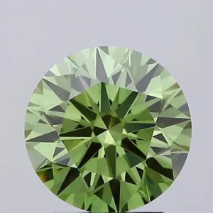 2.55 Carat Round Fancy Vivid Green VVS2 Lab Diamond