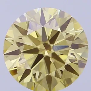 0.7 Carat Round Fancy Intense Yellow VVS2 Lab Diamond