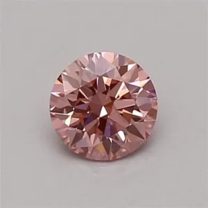 0.38 Carat Round Fancy Vivid Pink VS1 Lab Diamond