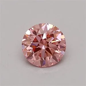 0.37 Carat Round Fancy Vivid Pink VVS2 Lab Diamond