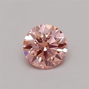 0.37 Carat Round Fancy Vivid Pink VVS2 Lab Diamond