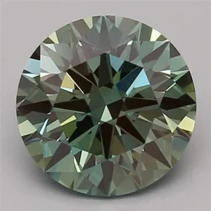 2.21 Carat Round Fancy Intense Green VVS2 Lab Diamond