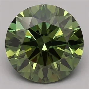 2.7 Carat Round Fancy Vivid Green VS1 Lab Diamond