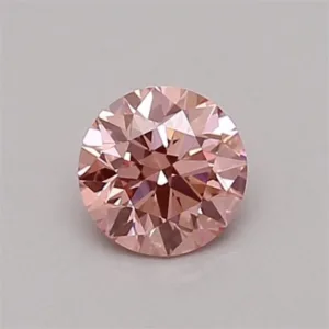 0.37 Carat Round Fancy Vivid Pink VVS2 Lab Diamond