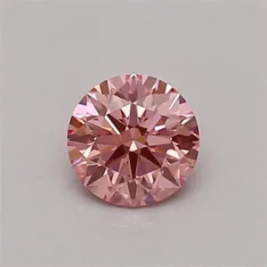 0.35 Carat Round Fancy Vivid Pink VS1 Lab Diamond