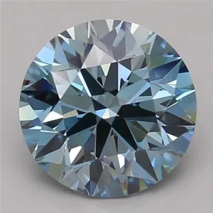 2.72 Carat Round Fancy Vivid Blue VVS2 Lab Diamond
