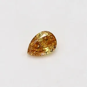 0.17 Carat Pear Fancy Vivid Orange Yellow I1 Natural Diamond