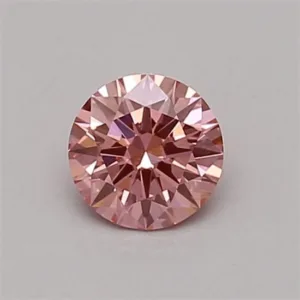 0.35 Carat Round Fancy Vivid Pink VVS2 Lab Diamond