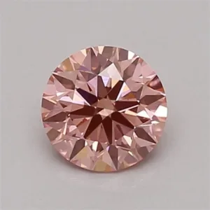 0.58 Carat Round Fancy Vivid Pink VS1 Lab Diamond