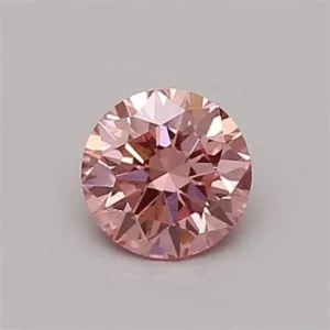 0.37 Carat Round Fancy Vivid Pink VS1 Lab Diamond