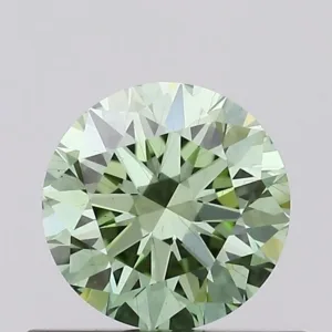 0.53 Carat Round Fancy Vivid Green VS2 Lab Diamond