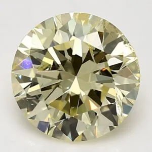 3.02 Carat Round Fancy Yellow I2 Natural Diamond