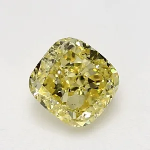 1.15 Carat Cushion Brilliant Fancy Intense Yellow SI1 Natural Diamond