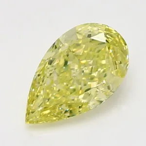 2.11 Carat Pear Fancy Intense Green Yellow VS1 Natural Diamond