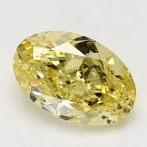 2.03 Carat Oval Fancy Intense Yellow SI2 Natural Diamond