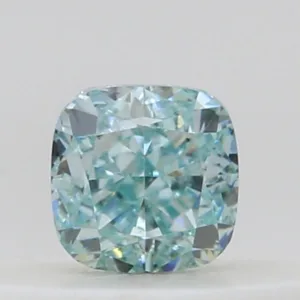 0.14 Carat Cushion Brilliant Fancy Blue Green Natural Diamond