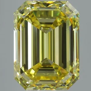 3.01 Carat Emerald Fancy Vivid Yellow VVS1 Natural Diamond
