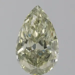 3.01 Carat Pear Fancy Yellow Gray SI1 Natural Diamond