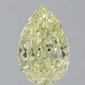 3.02 Carat Pear Fancy Light Yellow SI1 Natural Diamond