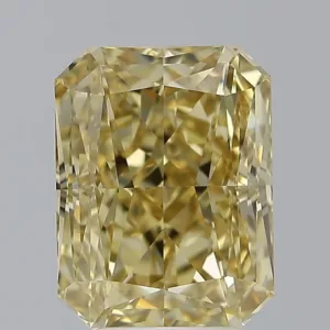 3.71 Carat Radiant Fancy Yellow VVS1 Natural Diamond
