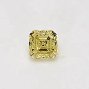 0.33 Carat Asscher Fancy Intense Yellow VS2 Natural Diamond