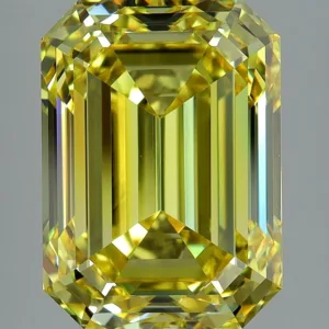 3.01 Carat Emerald Fancy Vivid Yellow VVS1 Natural Diamond