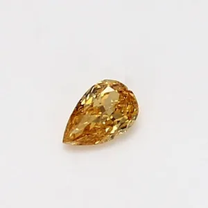 0.15 Carat Pear Fancy Intense Orange Yellow SI2 Natural Diamond