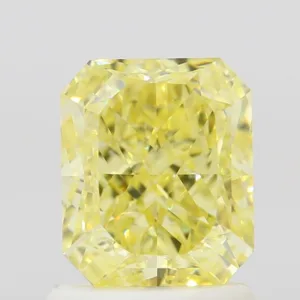 1.29 Carat Radiant Fancy Intense Yellow VS2 Natural Diamond
