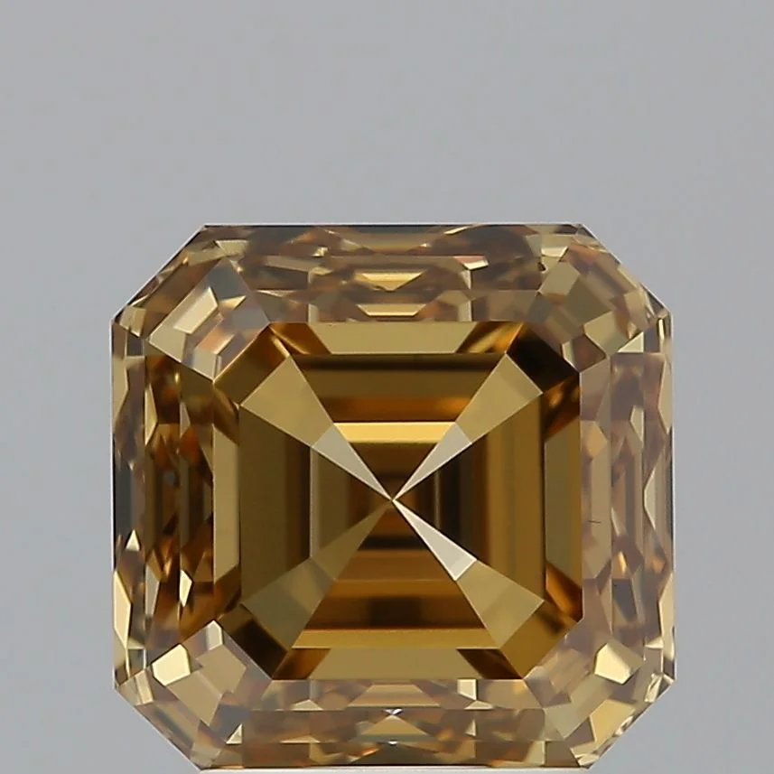 4.02 Carat Square Emerald Fancy Yellow Brown VS2 Natural Diamond 1 4.02 Carat Square Emerald Fancy Yellow Brown VS2 Natural Diamond