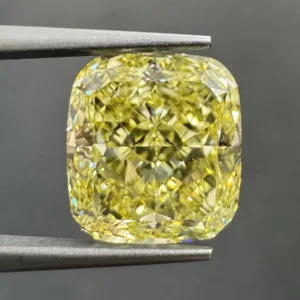 4.06 Carat Cushion Brilliant Fancy Intense Yellow VVS2 Natural Diamond