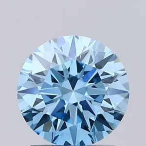1.28 Carat Round Fancy Vivid Blue VVS2 Lab Diamond